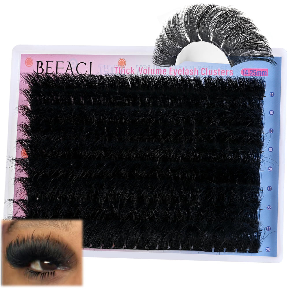 BEFACL extensions cils grappes 280D – volume impressionnant pour un regard naturel