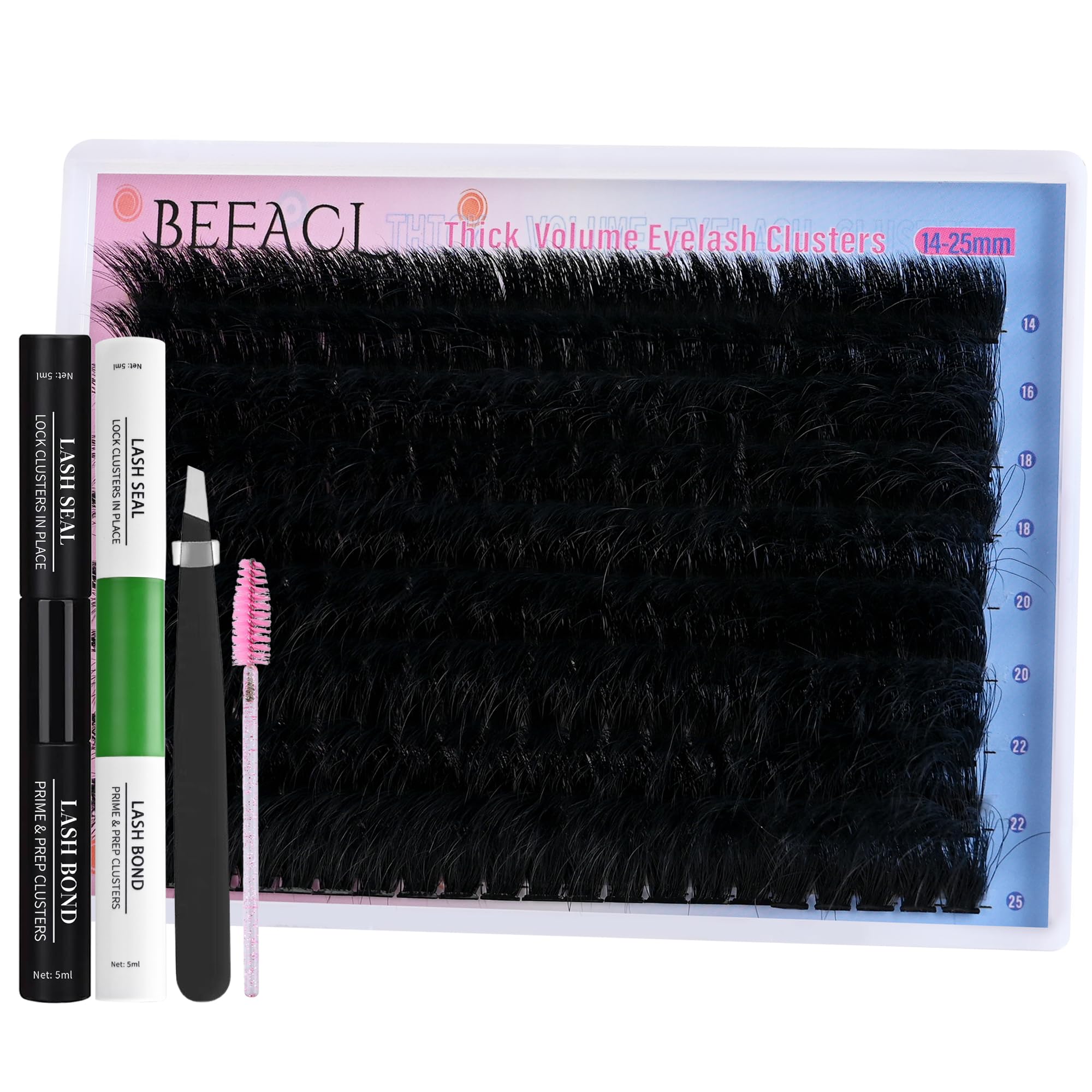 BEFACL kit DIY cils extensions 14-25mm – personnalisation adaptée à vos yeux