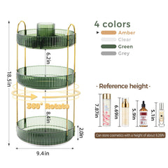BEFSOP Organisateur maquillage à 3 niveaux, rangement efficace pour soins et cosmétiques.