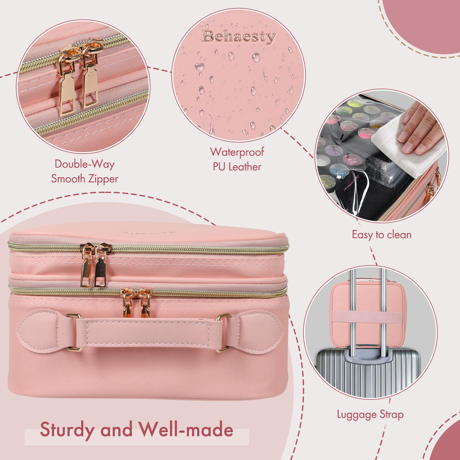 Behaesty espace compartimenté peut contenir sept palettes et pinceaux