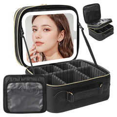 Behaesty trousse maquillage voyage avec miroir LED, pratique en déplacement