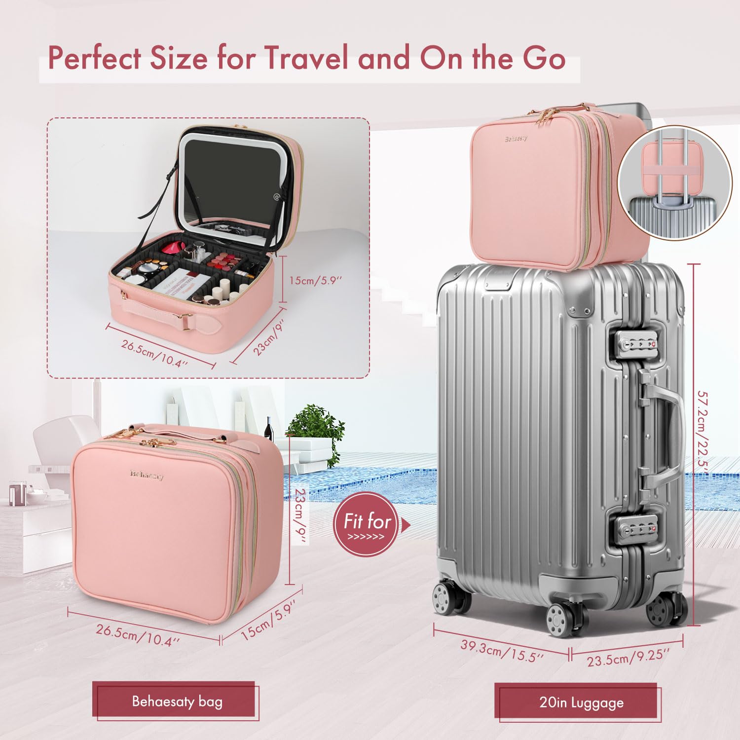 Behaesty sangle bagage arrière facilite le glissé sur valise