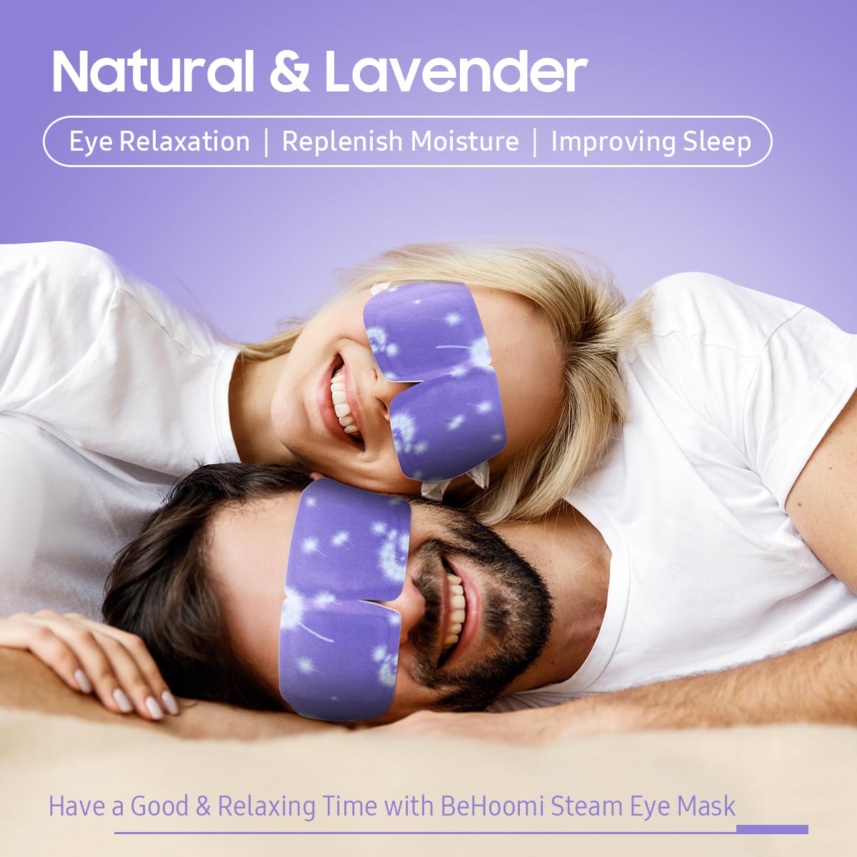BeHoomi masque yeux coton sans peluches – confort hypoallergénique et ajustement agréable.