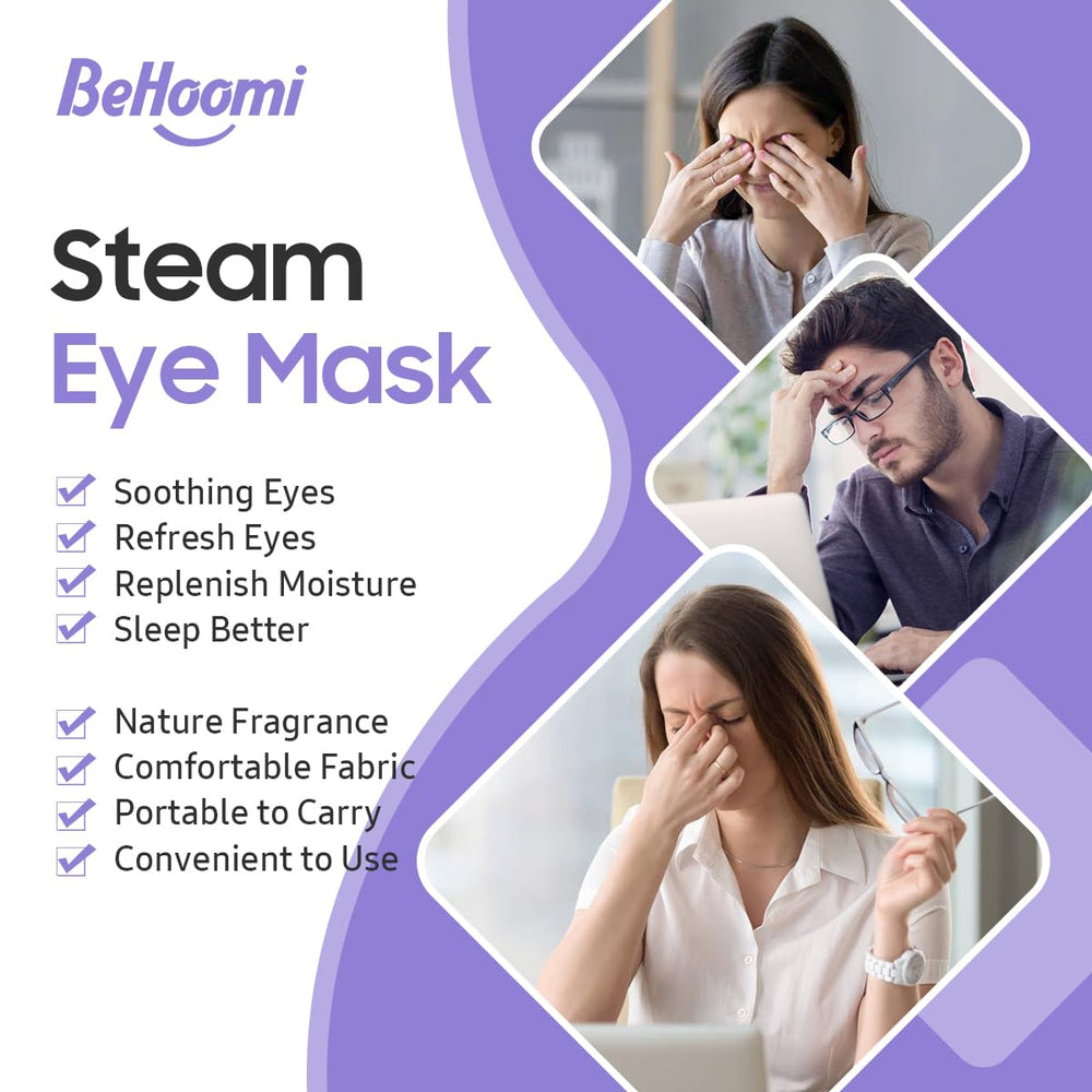BeHoomi masque yeux à elastiques flexibles – ajustement universel et portabilité.