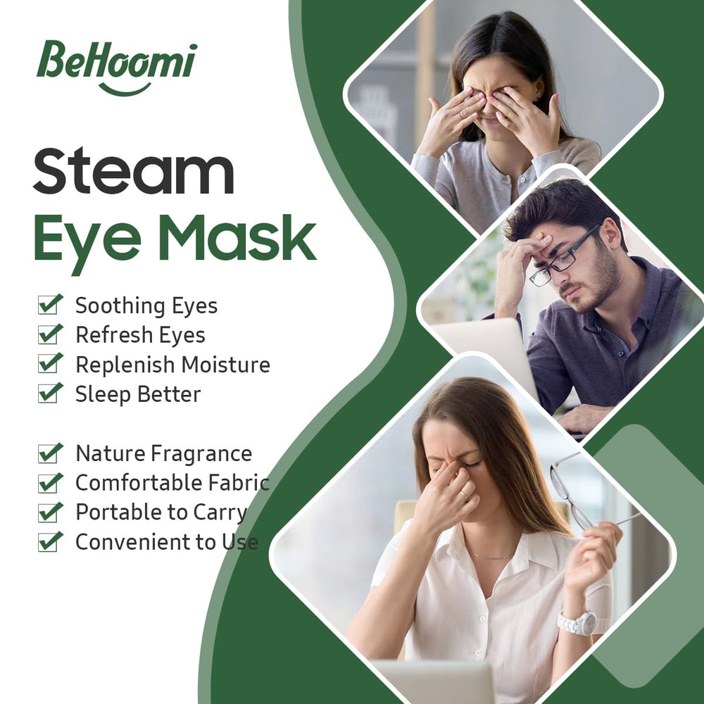 BeHoomi Masque Yeux Vapeur Senteur Arbre-a-the attaches oreilles souples