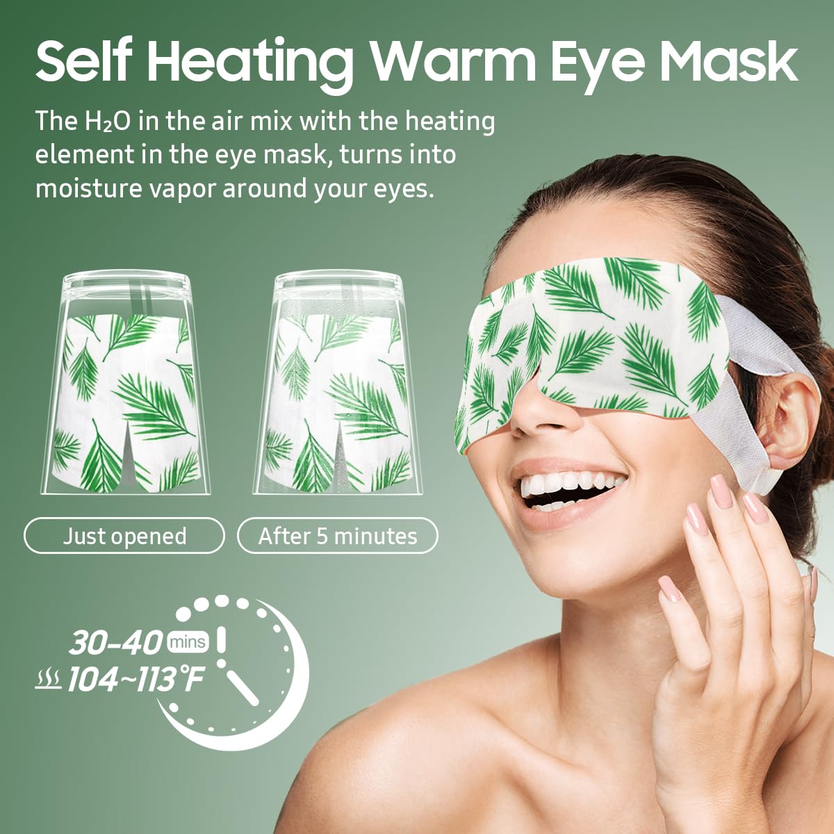 BeHoomi Masque Yeux Vapeur Senteur Arbre-a-the parfait voyage et bureau