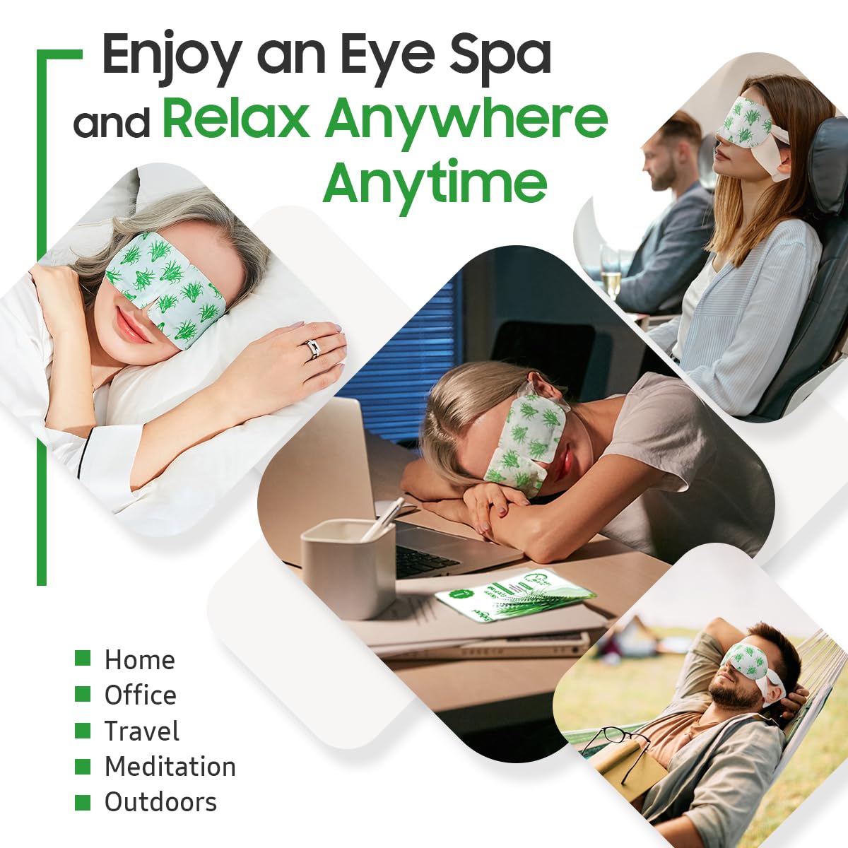 BeHoomi masque yeux vapeur cadeau détente, parfait pour une pause bien-être
