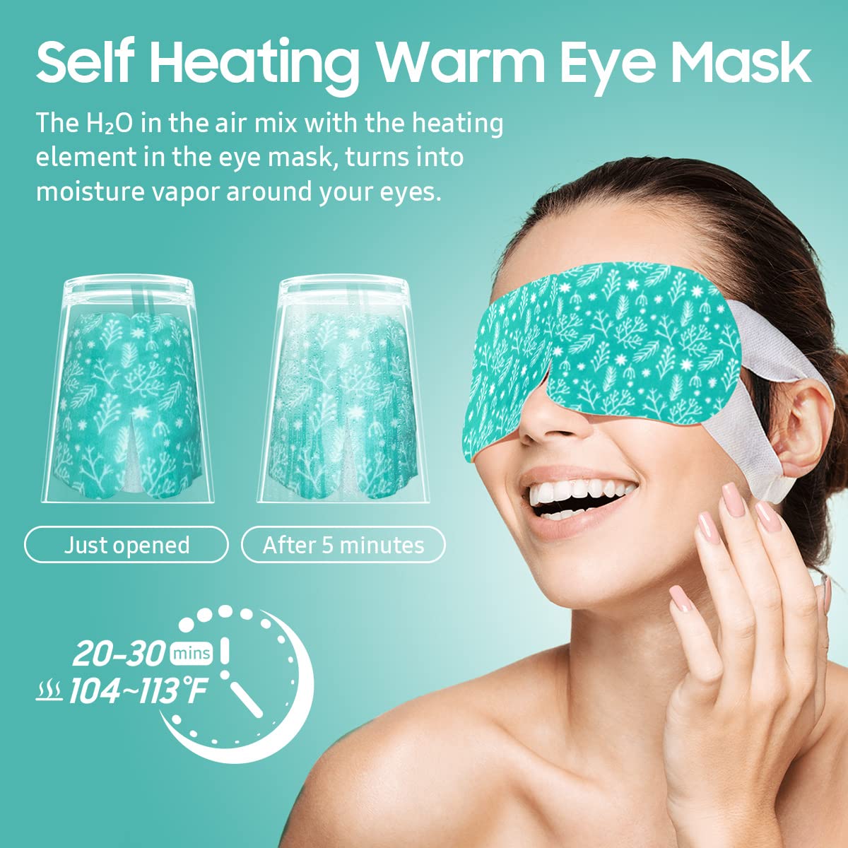 BeHoomi Masque Yeux Vapeur – chaleur douce pour une détente des yeux.