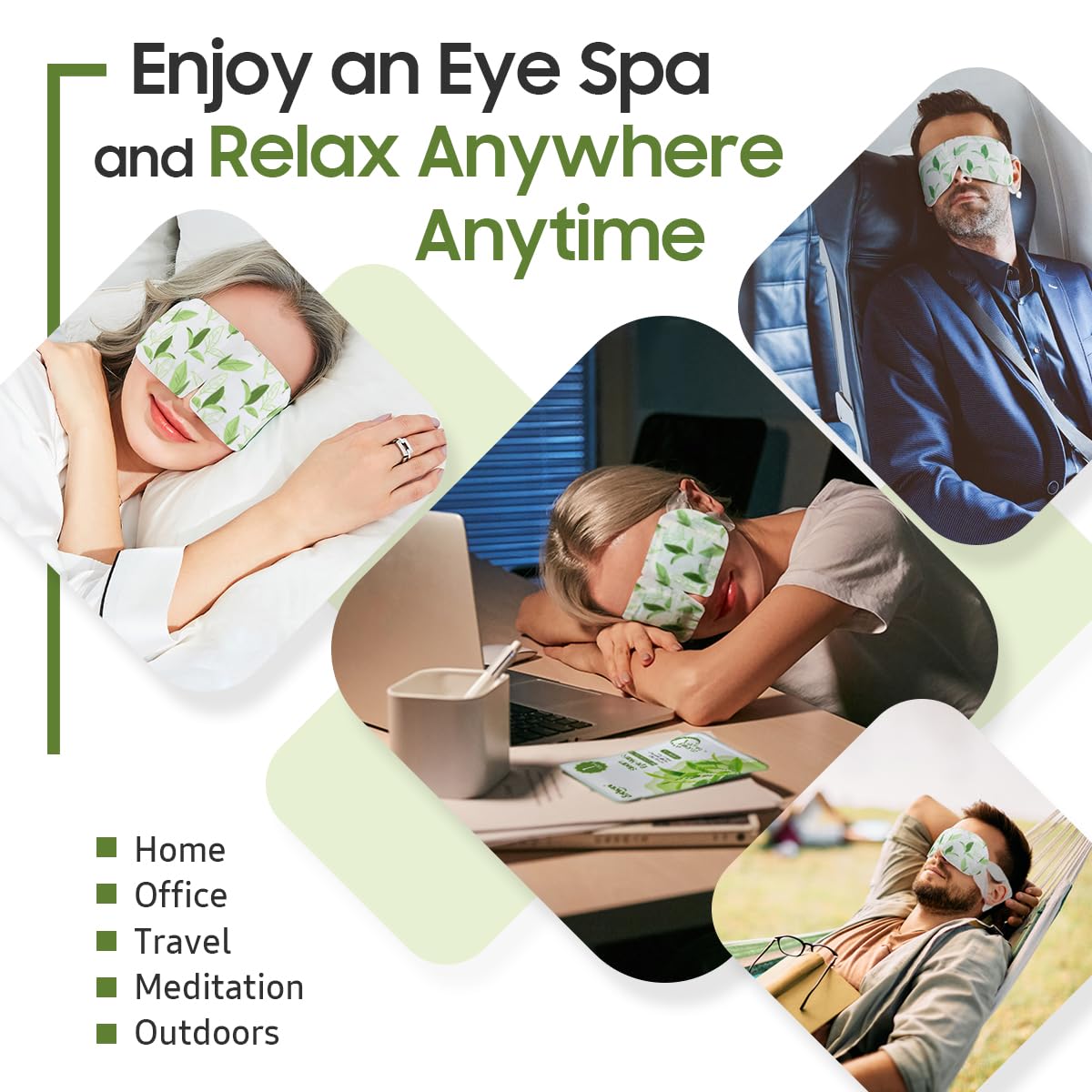 BeHoomi masque yeux à vapeur, usage en déplacement et voyage