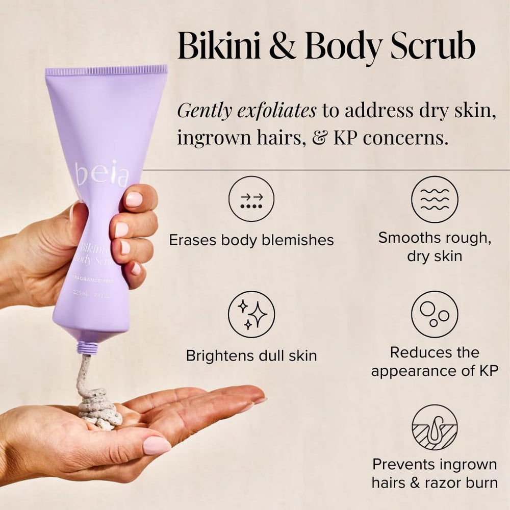 Beia Gommage Bikini et Corps — grains exfoliants visibles pour une exfoliation efficace