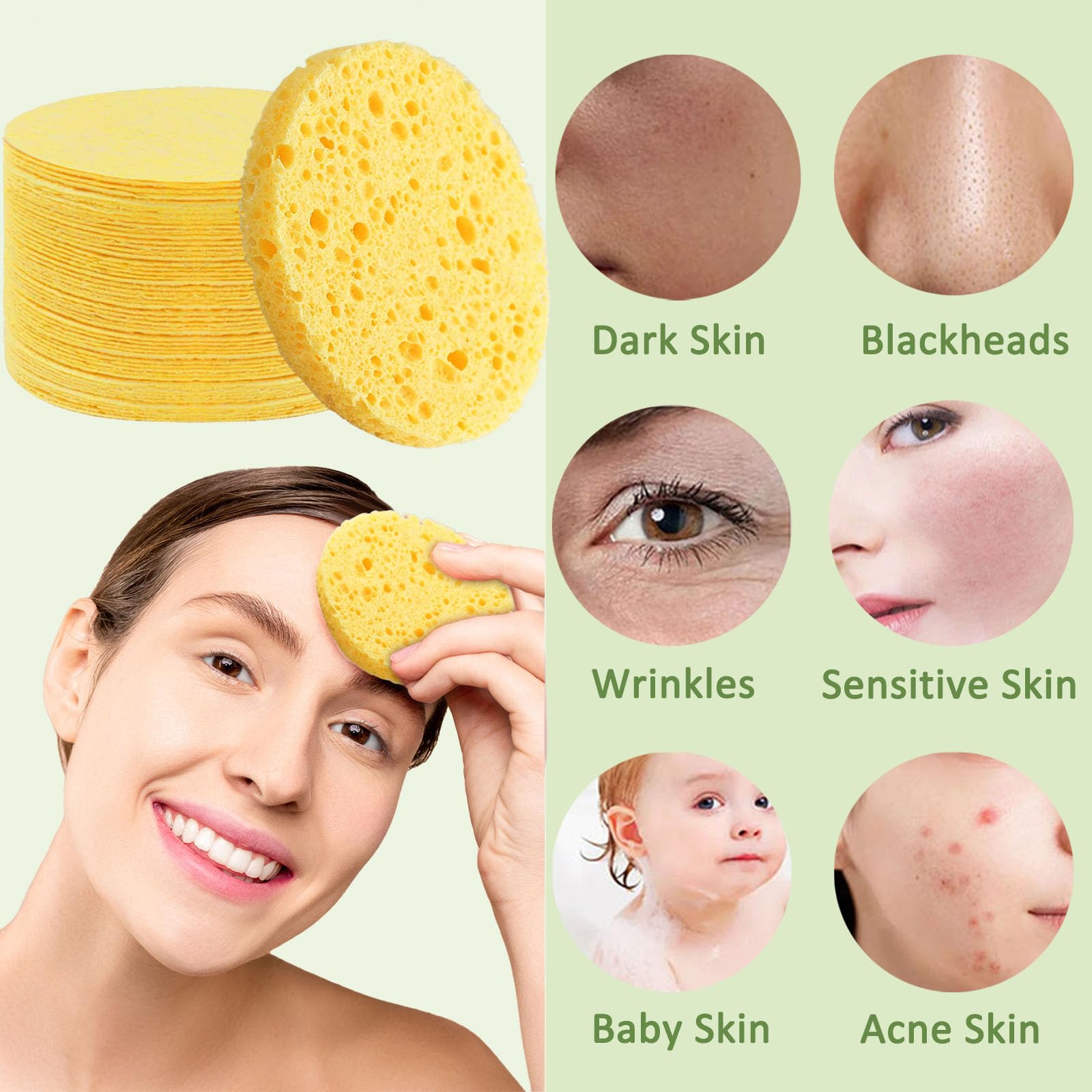 Beieverluck éponge visage humidifiée pour massage doux