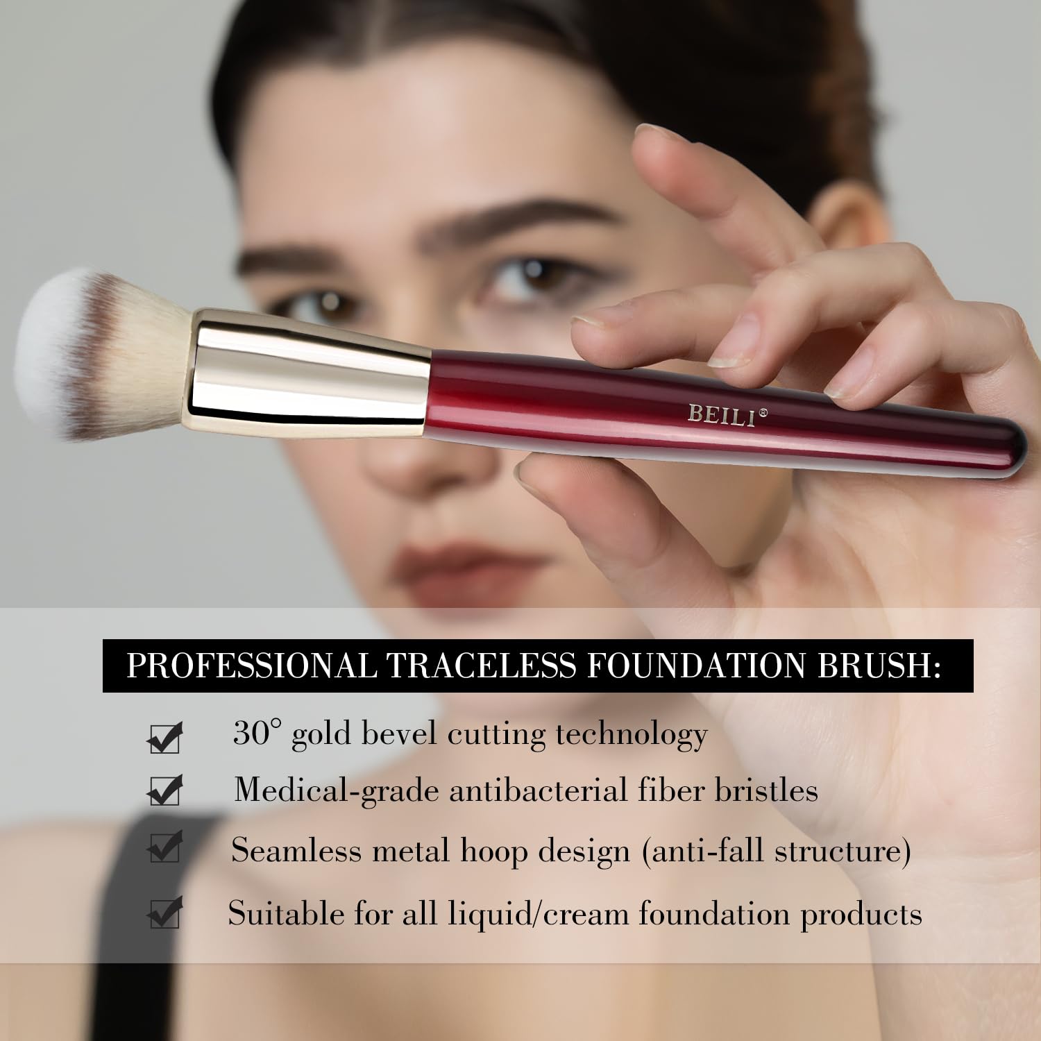 Pinceaux BEILI vegan doux pour les yeux, application fluide