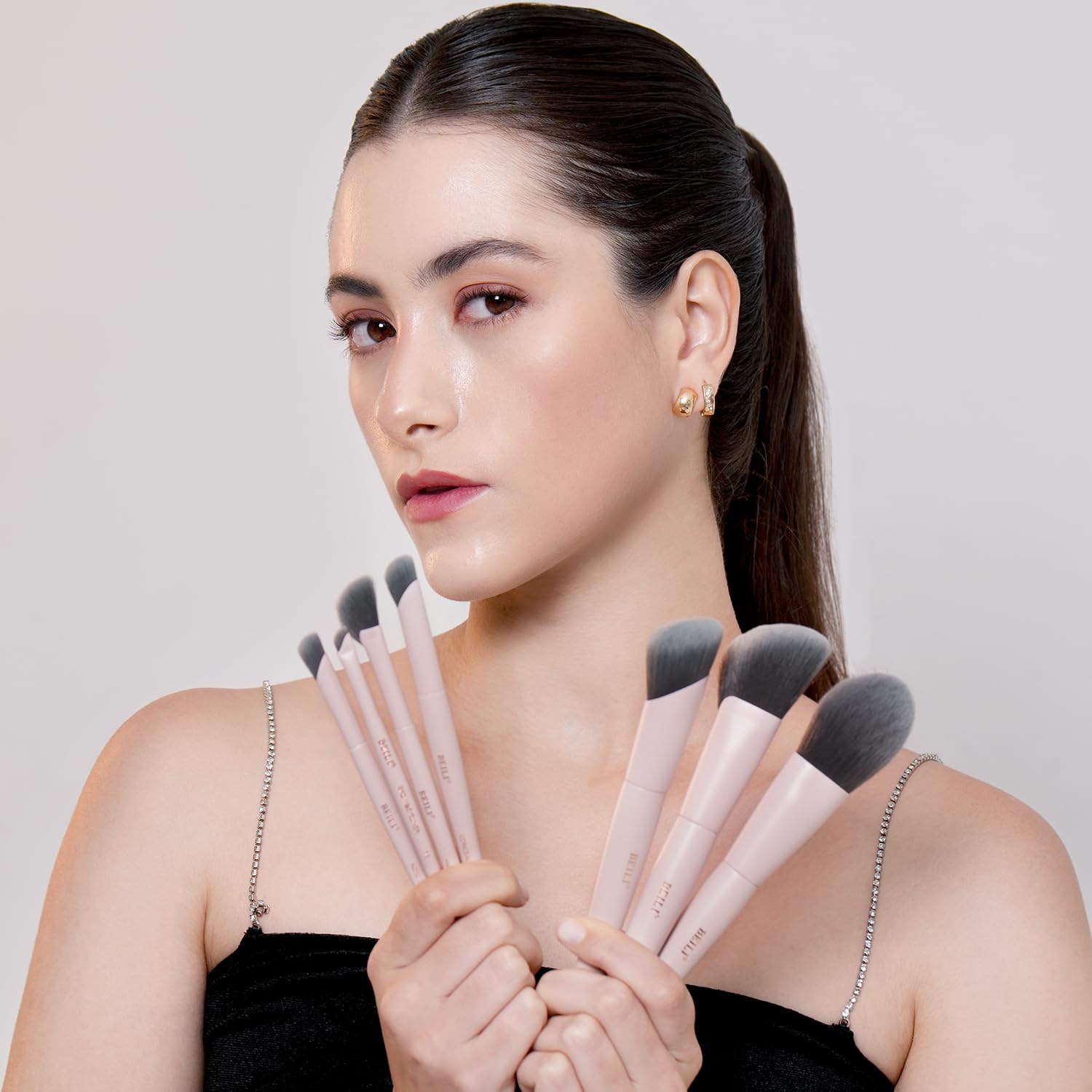 Pinceaux BEILI yeux ombre rose, fard estompé en douceur.