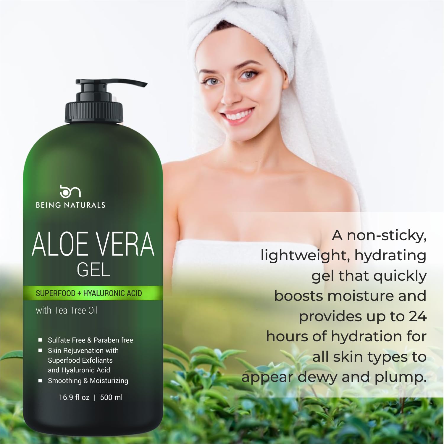 Gel naturel Being Naturals sans additifs, formulation pure et simple.