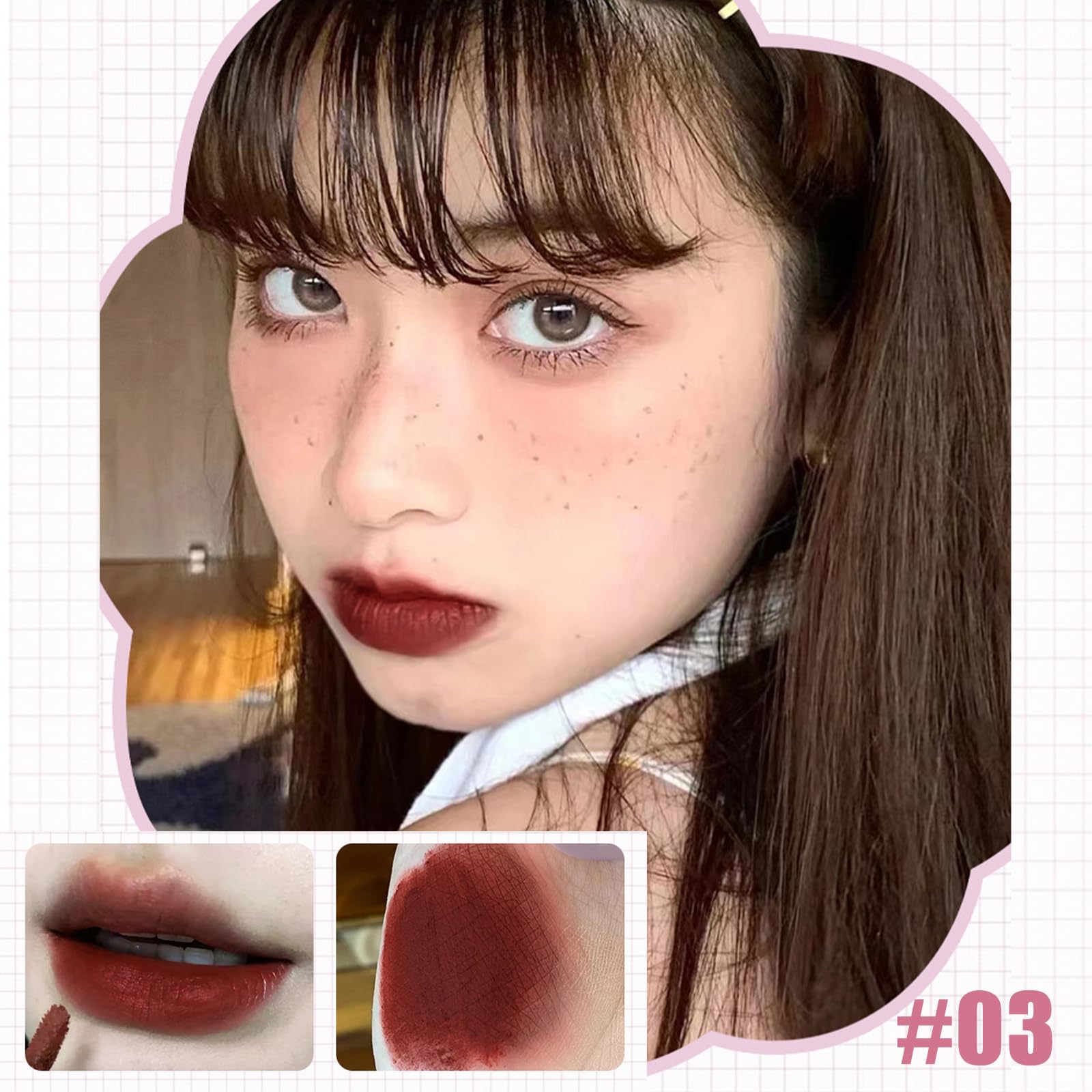 Bekoeen ourse rouge velouté: applicateur pratique pour contour précis.
