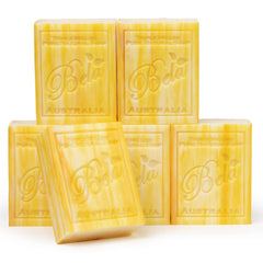 BELA Savon miel-lait-chevre, texture onctueuse pour visage et corps.