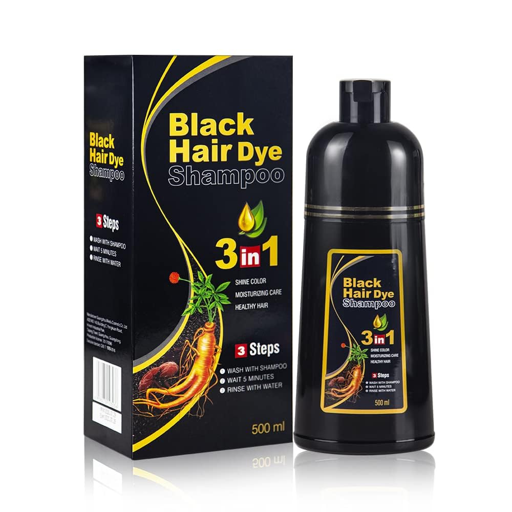 BELEZALIB Shampoing colorant cheveux noirs — bouteille pratique pour couverture rapide des gris.