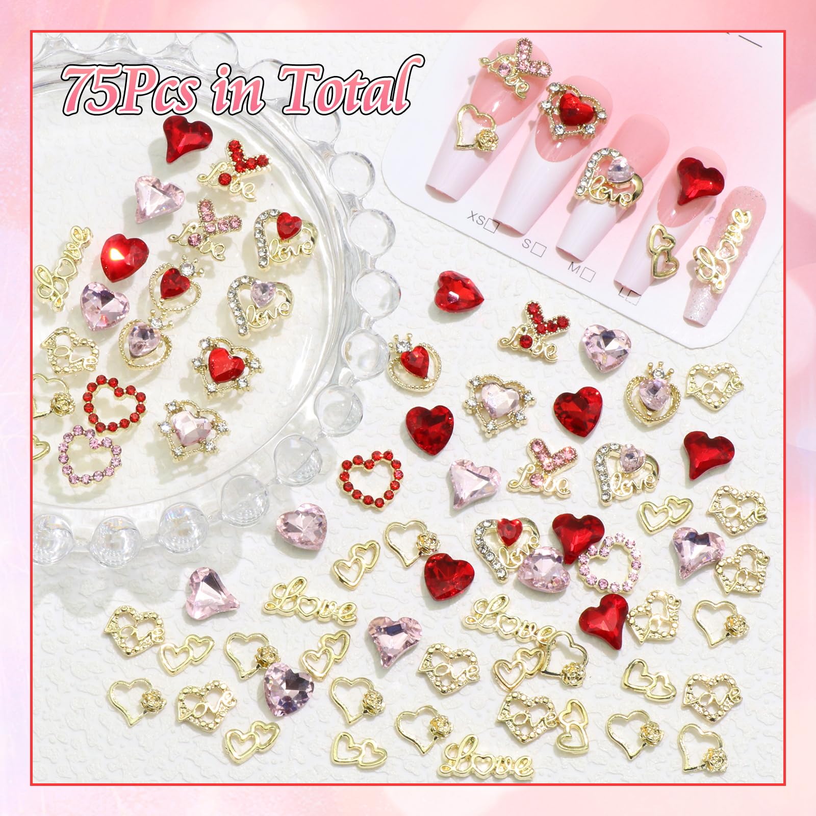 BELICEY ensemble 75 charms ongles, offre variété et possibilités créatives.