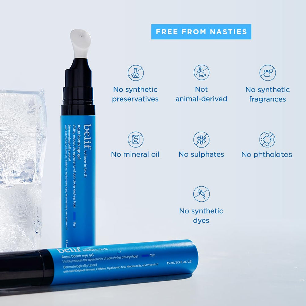 test dermatologique et sans parfum du Gel Yeux Aqua Bomb