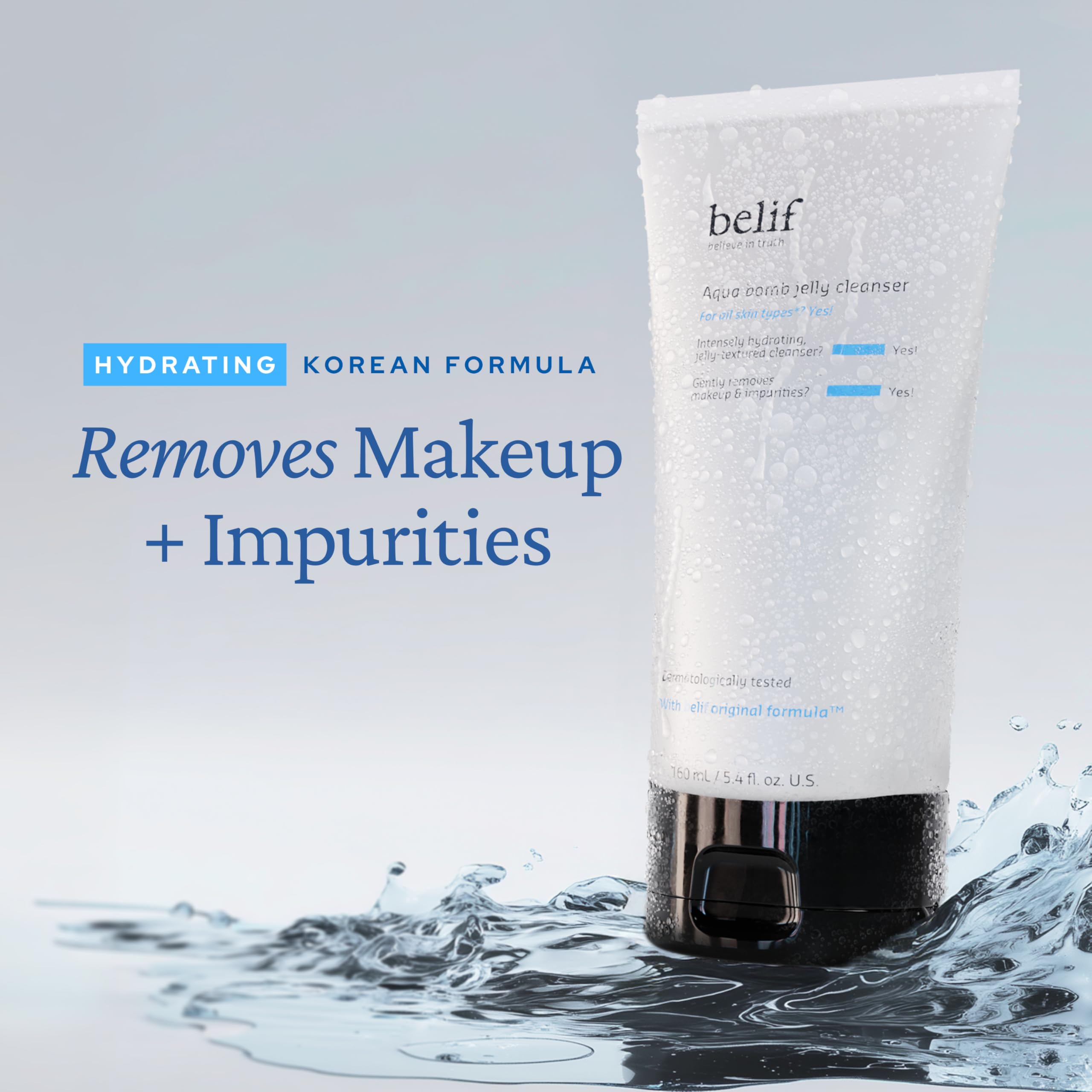 Texture gel-mousse belif qui se transforme en mousse douce lors du lavage.