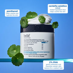 belif PHA 2% Toner Pads : pores affinés et éclat visible après application