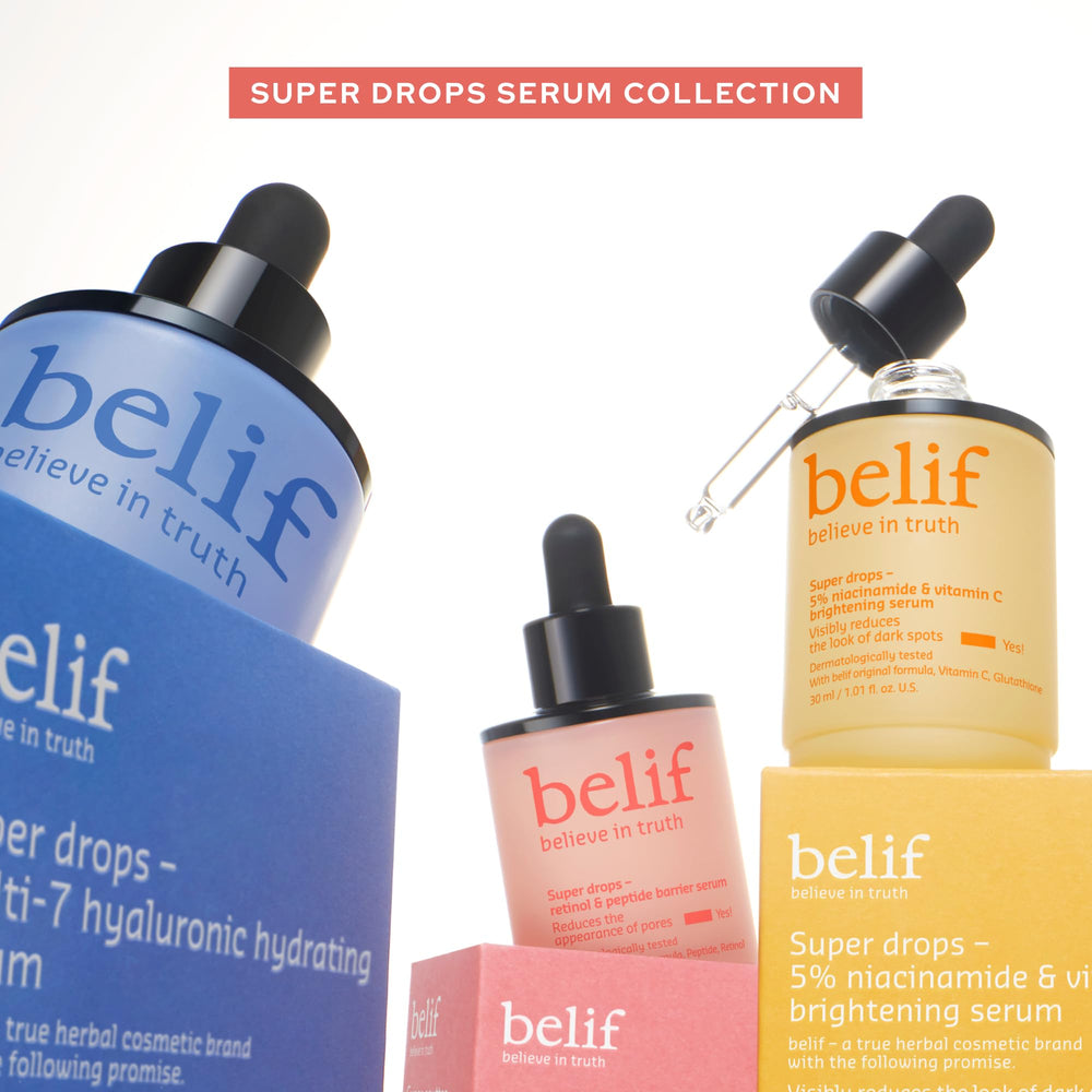 Pores visiblement plus lisses avec belif Retinol & Peptide.