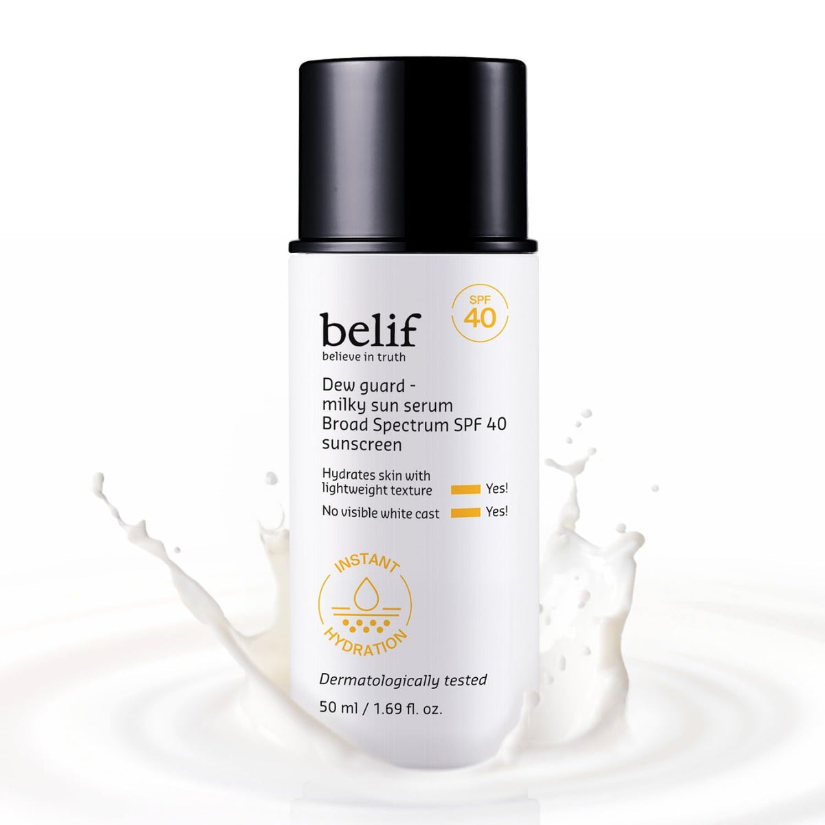 belif sérum solaire à texture laitier pour une application douce