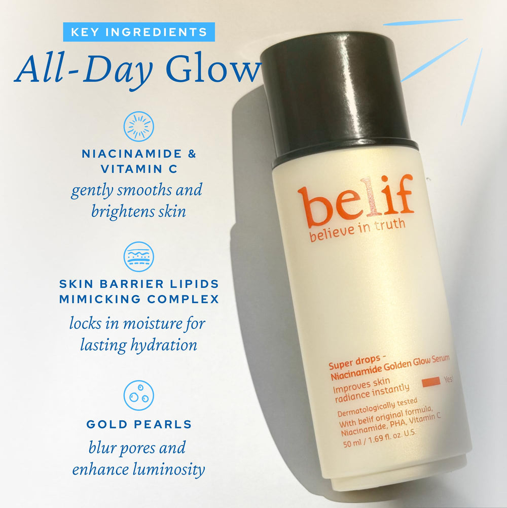 belif sérum texture soyeuse appliqué seul ou sous maquillage