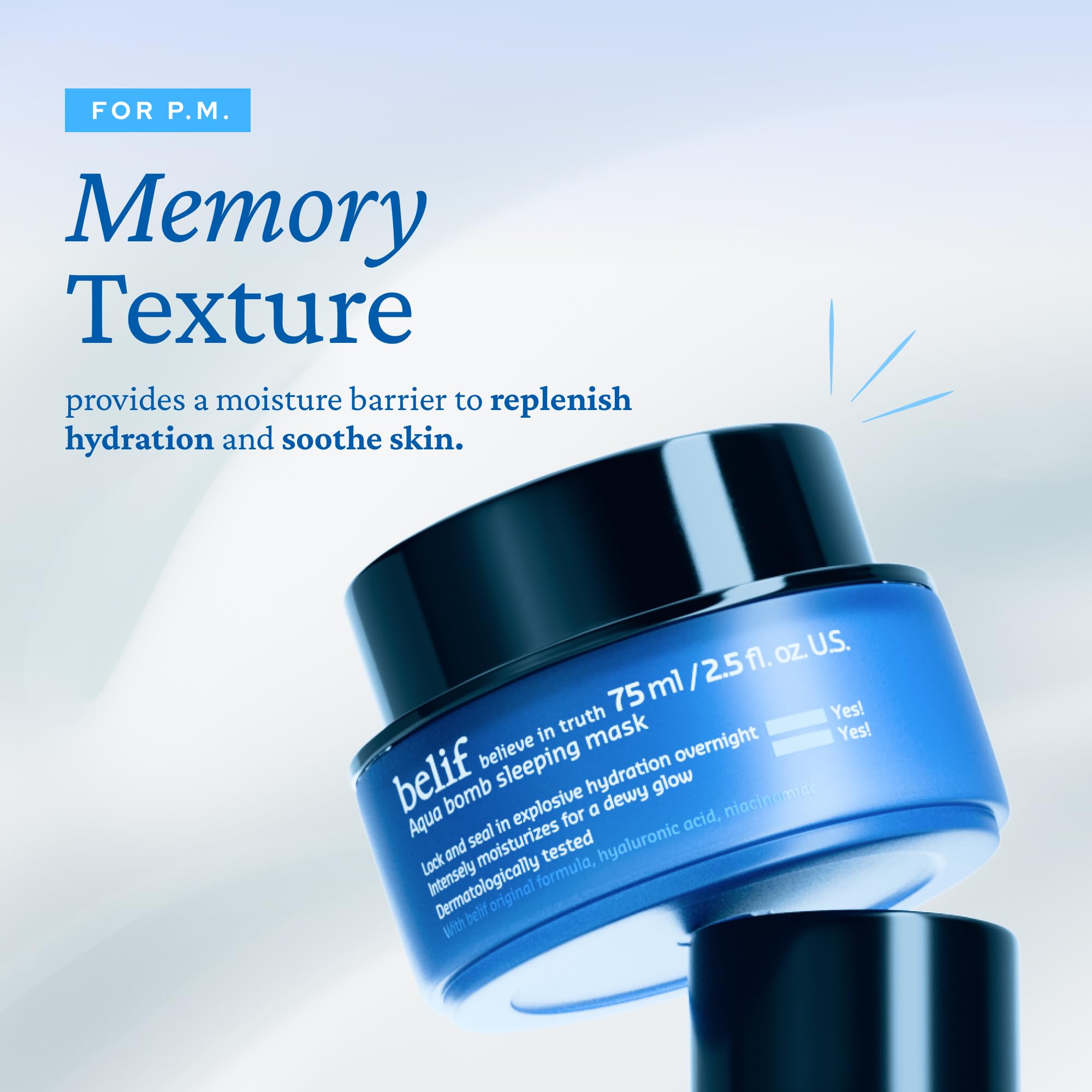 Belif Gelée Vitamine E forme une barrière occlusive retenant l’hydratation nocturne.