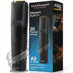 Bell+Howell Vacutrim prise de face montrant le système d’aspiration intégré pour un soin propre