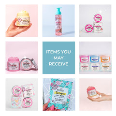 Coffret Bella & Bear bains et soins, formats plein et voyage visibles.