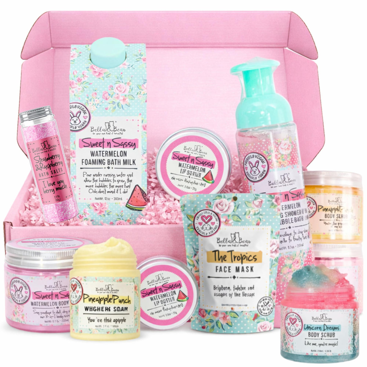 Bella & Bear coffret mystère lors de l’ouverture, expérience découverte beauté.