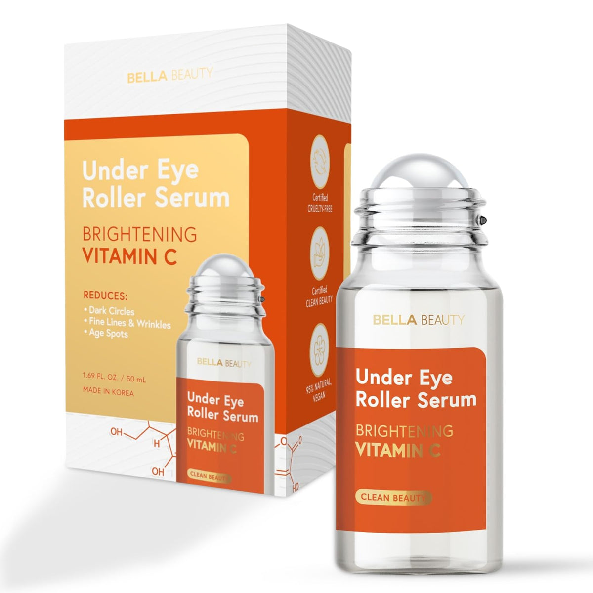 Bella Beauty Vitamine C Roller – bouteille yeux pour rafraîchir et hydrater le contour.