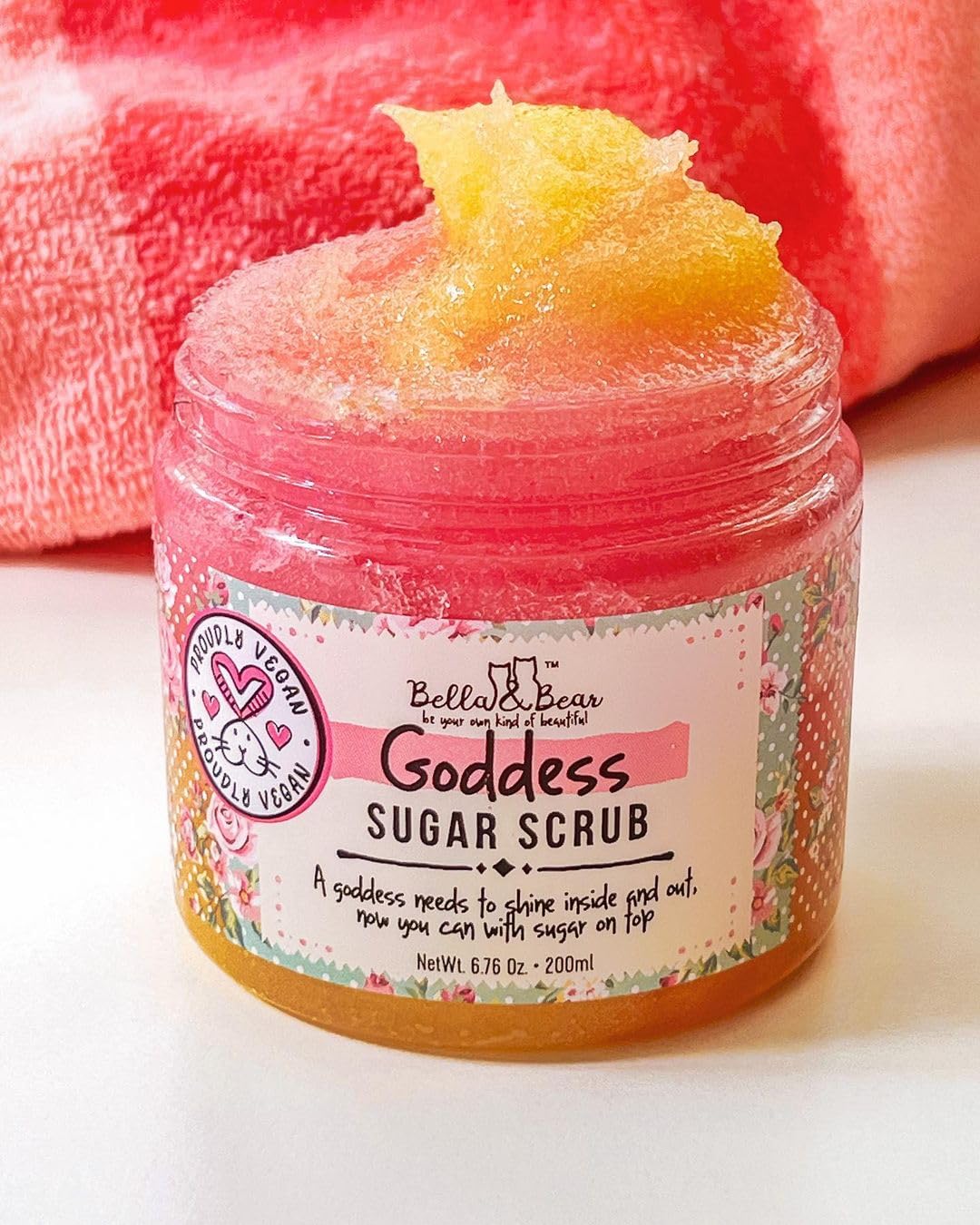 Produit sans cruauté animale Bella et Bear Gommage Sucre Déesse.