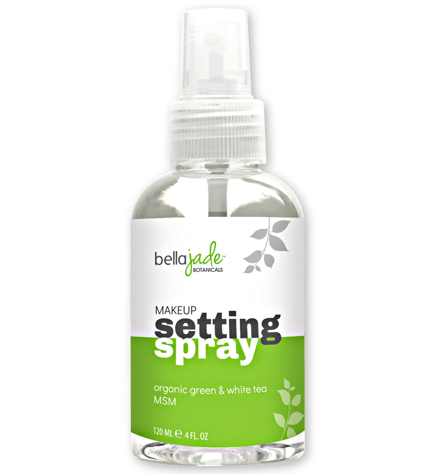 Bella Jade makeup setting spray bottle delivering a long-lasting dewy finish.