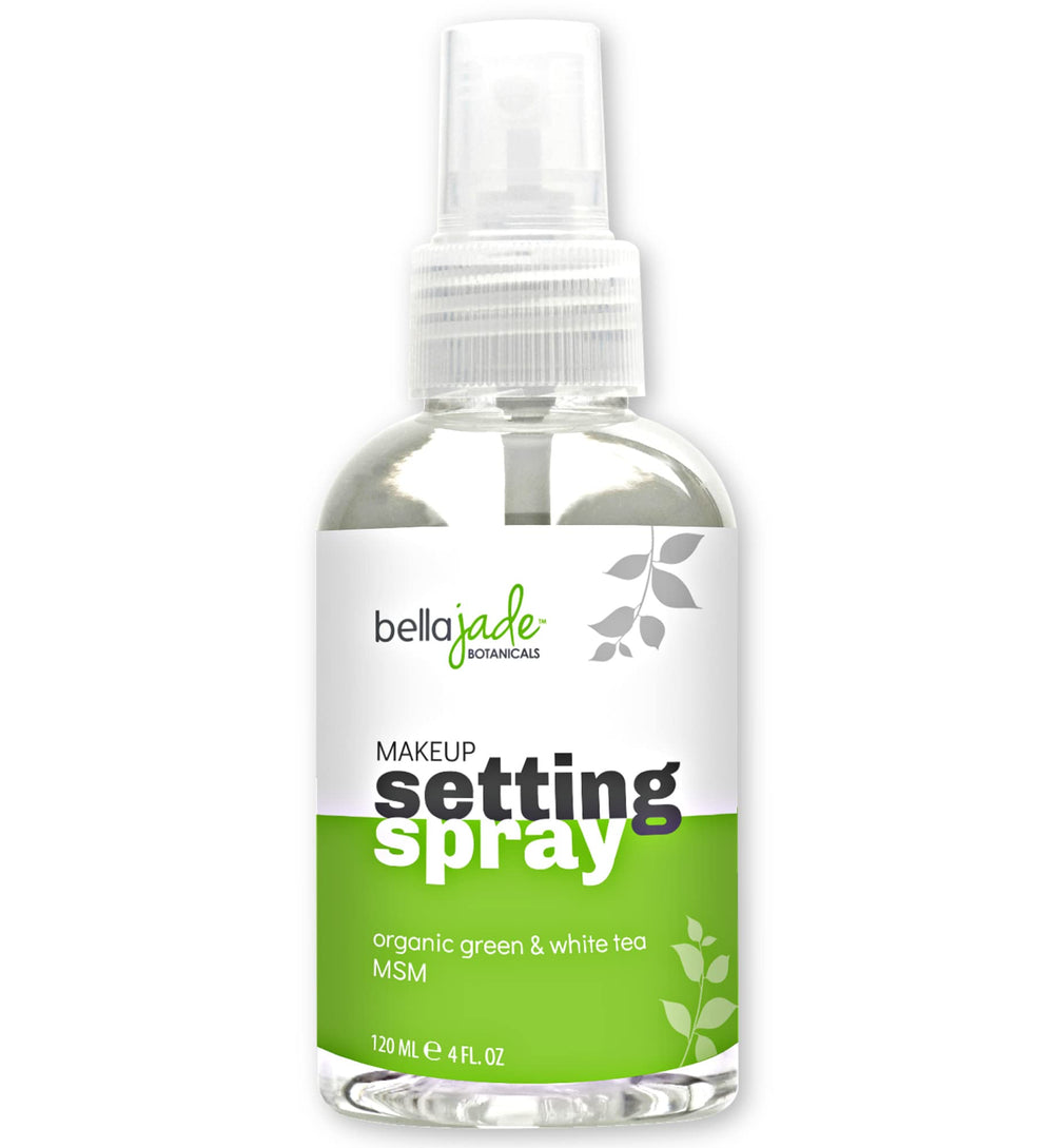 Bella Jade makeup setting spray bottle delivering a long-lasting dewy finish.