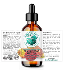 Bella Terra Oils - huile de figue de barbarie pressée à froid, texture légère sur la peau.