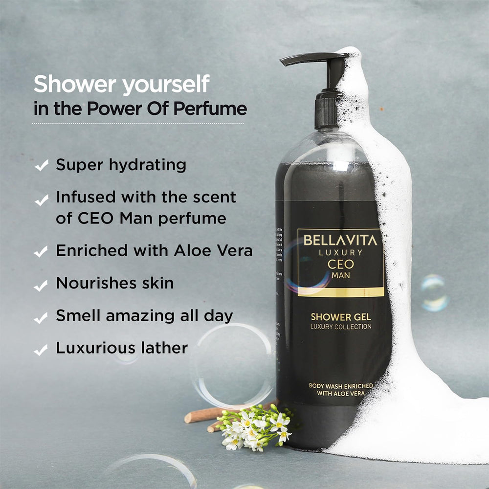 Gel douche CEO Man Bella Vita Luxury charbon actif purifiant et nettoyage en douceur