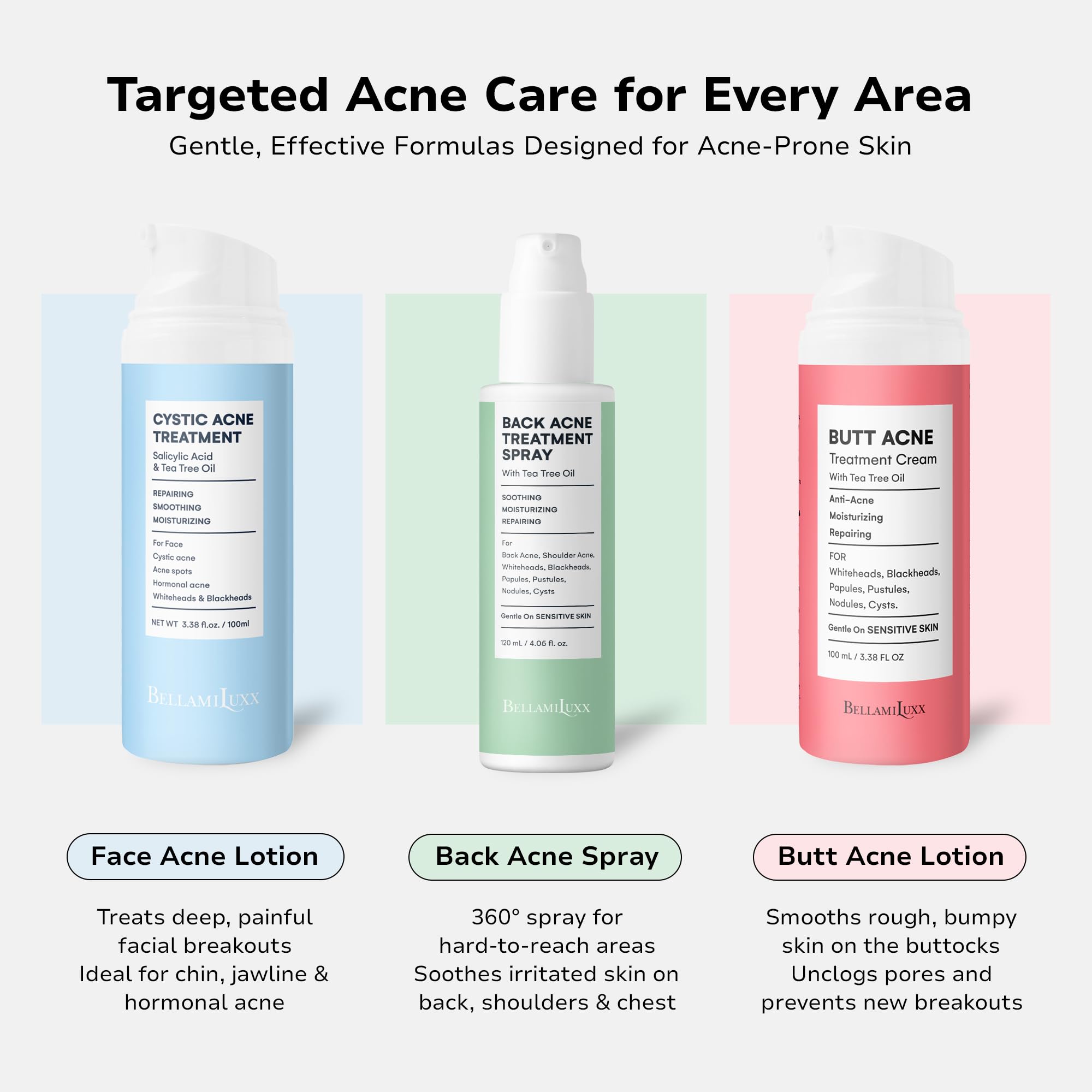 BellamiLuxx Bacne Spray Clarifiant: aide à clarifier les zones sujettes aux boutons.