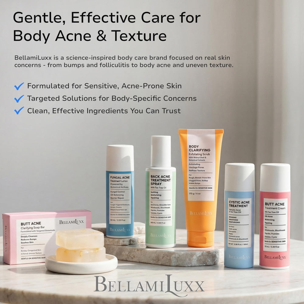 BellamiLuxx Lotion, mélange botanique et actifs pour équilibre cutané.