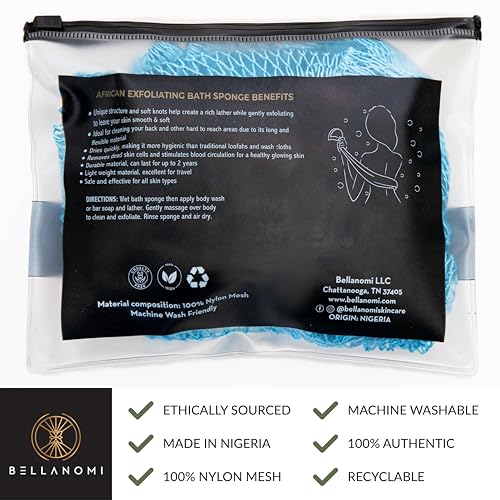 Bellanomi éponge exfoliante – séchage rapide et hygiène améliorée