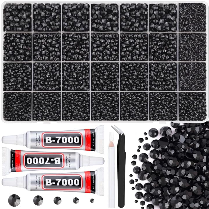 BELLEBOOST boîte 28 grilles de strass noirs pour embellir vos projets.