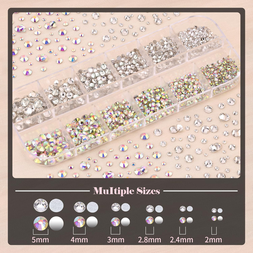 BELLEBOOST boîte strass rond plat mélangés pour des motifs scintillants.