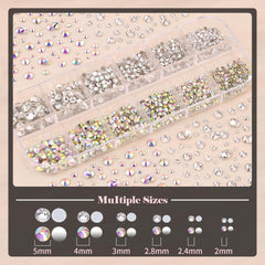 BELLEBOOST boîte strass rond plat mélangés pour des motifs scintillants.