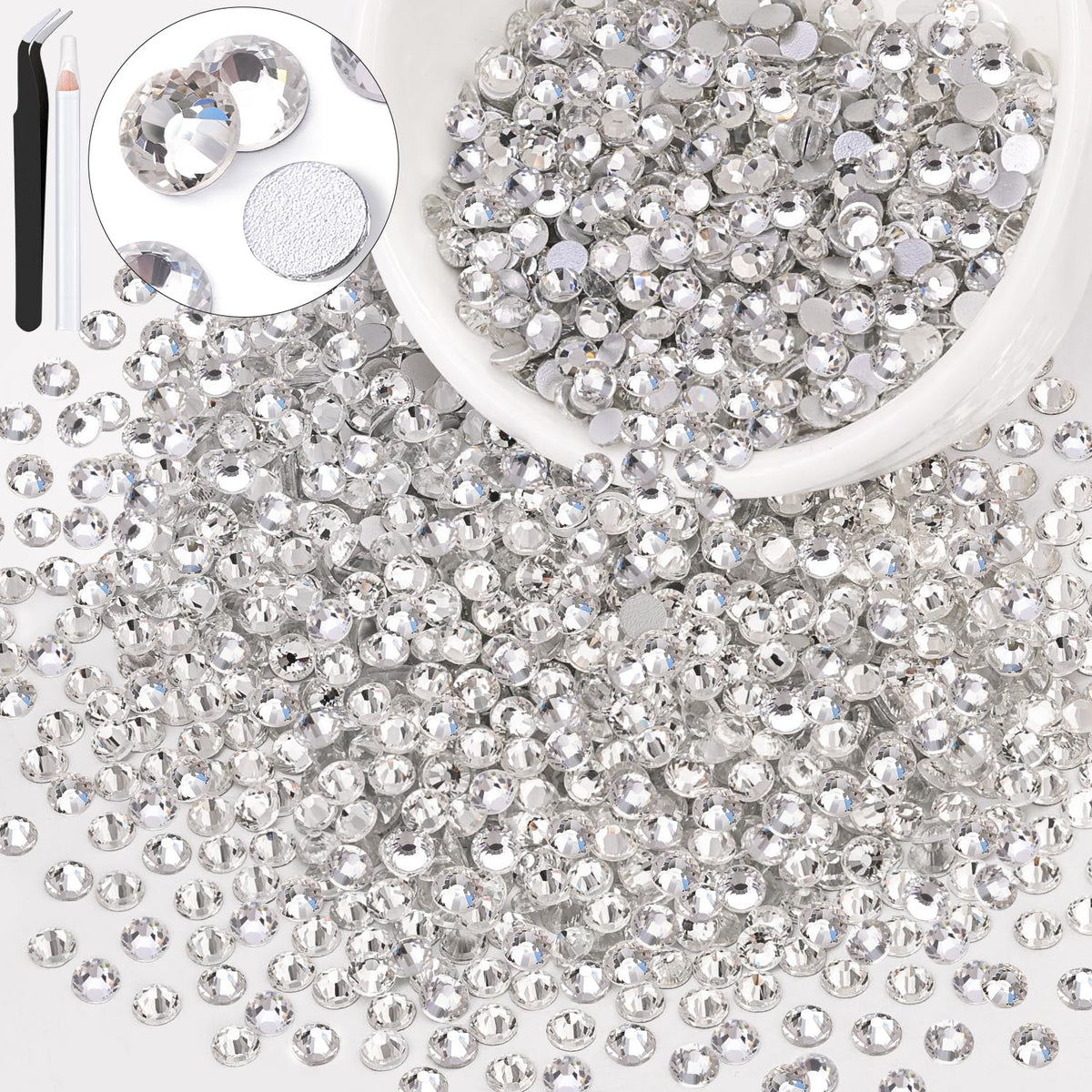 BELLEBOOST Strass dos plat transparent – éclat durable pour décorations textiles et objets