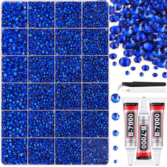 BELLEBOOST strass résine bleu royal dans boîte à 24 grilles pour créations éclatantes.