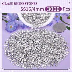 BELLEBOOST Strass verre transparent – reflets vifs pour ongles et décorations faits maison