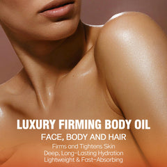 Bellisinno Body Firming Oil applied to arms for smoother texture.