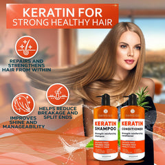 Bellisso Après-shampoing kératine en flacon apaise et lisse les cheveux.