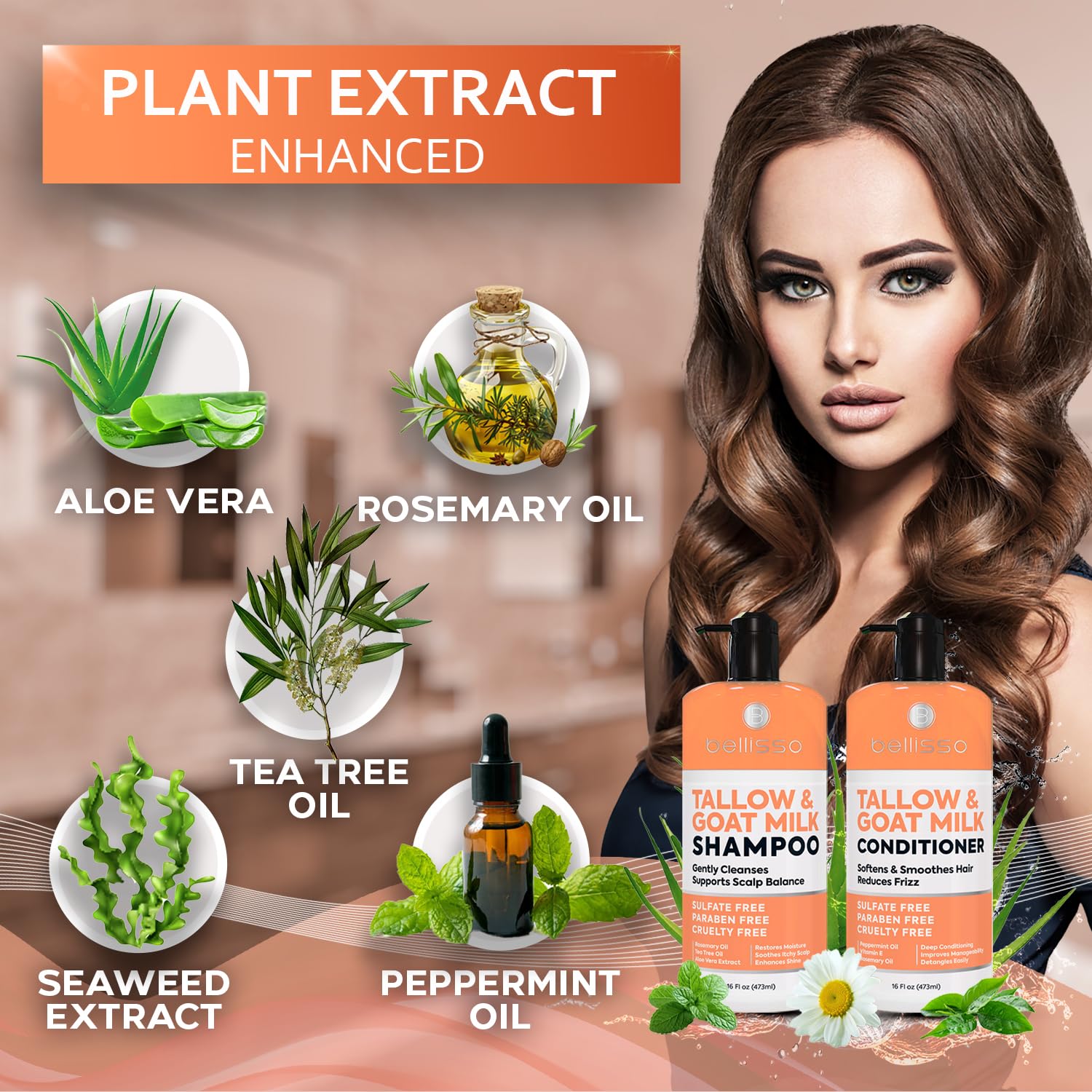 Bellisso Après-shampoing volume, effet épaississant pour cheveux fins.